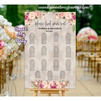 Boho Wedding Seating Chart,Floral Wedding Seating Plan, (design 031)
